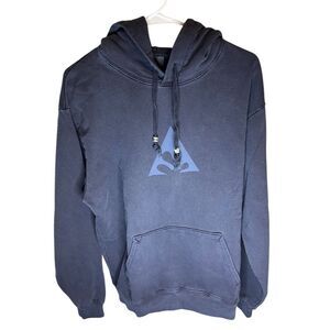 Wasted Collective Unisex Black Fleece Hoodie M Casual Travel Pullover